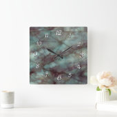 Blauwgroen en Paarse fluorite marmer Vierkante Klok (Huis)