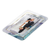 Blauwgroen en Paarse foto Opslaan datum Magneet (Linkerzijde)