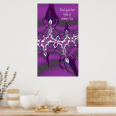 Blauwgroen en Paarse Fractal Feathers met de Citaa Poster (Keuken)