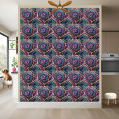 Blauwgroen en Paarse Geode Resin Art Tegel Tegeltje