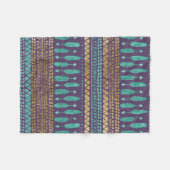 Blauwgroen en Paarse gouden pijlen - Tribal-Aztec- Fleece Deken (Voorkant (Horizontaal))