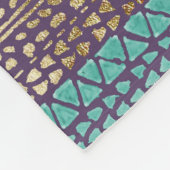 Blauwgroen en Paarse gouden pijlen - Tribal-Aztec- Fleece Deken (Hoek)