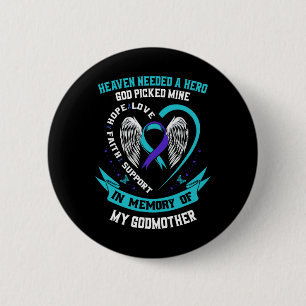Blauwgroen en Paarse lint zelfmoordbewustzijn Shir Ronde Button 5,7 Cm