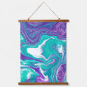 Blauwgroen en Paarse marmer fluid Art Hanging Tape Hangend Wandkleed (Voorkant 3)