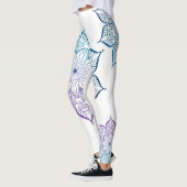 Blauwgroen en Paarse Ombre Faux Glitter Mandalas,  Leggings (Links)