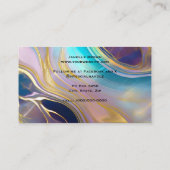 Blauwgroen en Paarse Opal Stone met Goud Visitekaa Visitekaartje (Achterkant)