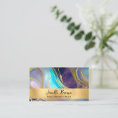 Blauwgroen en Paarse Opal Stone met Goud Visitekaa Visitekaartje (Staand voorkant)