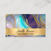Blauwgroen en Paarse Opal Stone met Goud Visitekaa Visitekaartje (Voorkant)