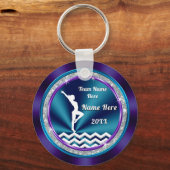 Blauwgroen en Paarse persoonlijke Gymnastische Gif Sleutelhanger (Voorkant)