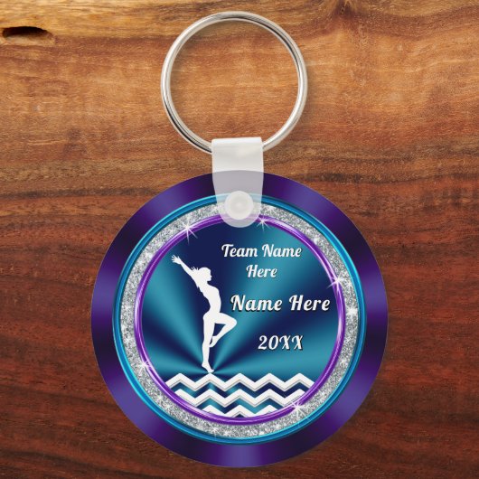 Blauwgroen en Paarse persoonlijke Gymnastische Gif Sleutelhanger (Voorkant)