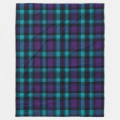 Blauwgroen en paarse plaid fleece deken (Voorkant)