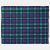 Blauwgroen en paarse plaid fleece deken (Voorkant (Horizontaal))