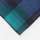 Blauwgroen en paarse plaid fleece deken (Hoek)