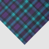 Blauwgroen en paarse plaid tissuepapier (Detail)