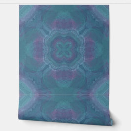 Blauwgroen en Paarse roze Waterverf geometrisch pa Behang