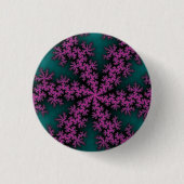 Blauwgroen en Paarse Snowflake Ronde Button 3,2 Cm (Voorkant)