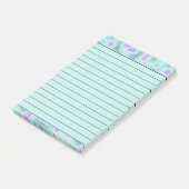 Blauwgroen en paarse steenverf post-it® notes (Schuin)