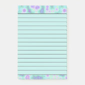 Blauwgroen en paarse steenverf post-it® notes (Voorkant)