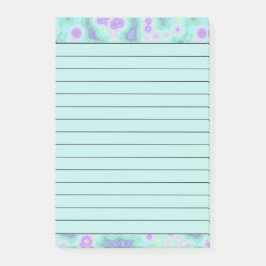 Blauwgroen en paarse steenverf post-it® notes