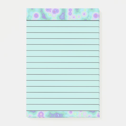 Blauwgroen en paarse steenverf post-it® notes (Voorkant)