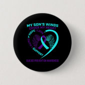 Blauwgroen en Paarse Suicide Prevention Awareness  Ronde Button 5,7 Cm (Voorkant)