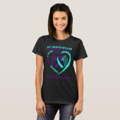 Blauwgroen en Paarse Suicide Prevention Awareness  T-shirt (Voorkant volledig)