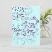 Blauwgroen en Paarse Swirl-uitnodigingen Kaart (Staand voorkant)