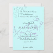 Blauwgroen en Paarse Swirl-uitnodigingen Kaart (Achterkant)