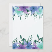 blauwgroen en paarse trouwuitnodigingen kaart (Achterkant)