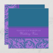 Blauwgroen en Paarse uitnodigingen tot vernieuwing (Voorkant / Achterkant)