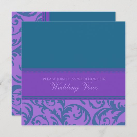 Blauwgroen en Paarse uitnodigingen tot vernieuwing (Voorkant / Achterkant)