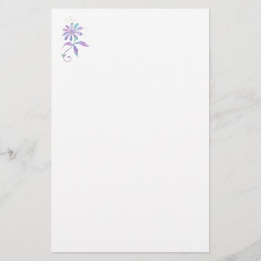 Blauwgroen en Paarse ventilator, DIY-naam en -beri Briefpapier (Achterkant)