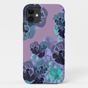 Blauwgroen en Paarse Vintage Floral afdrukken Case-Mate iPhone Case