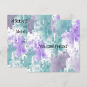 Blauwgroen en Paarse Waterverf Abstract Baby showe Kaart (Voorkant / Achterkant)