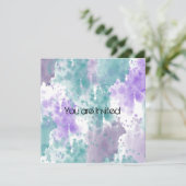 Blauwgroen en Paarse Waterverf Abstract Baby showe Kaart (Staand voorkant)