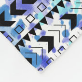 Blauwgroen en Paarse Waterverf Tribal Pattered Ele Fleece Deken (Hoek)
