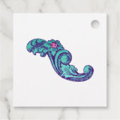 Blauwgroen en Paarse Zeemeermin Treasure Ornamenta Bedankjes Labels (Achterkant)