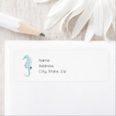 Blauwgroen en Paarse zeepaardjes Etiket (Insitu)