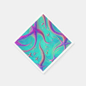 Blauwgroen en Paarse zeesterren strand Servet (Hoek)