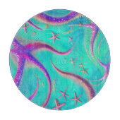 Blauwgroen en Paarse zeesterren strand Snijplank (Voorkant)
