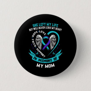 Blauwgroen en Paarse zelfmoordbewustwording Ribbon Ronde Button 5,7 Cm