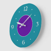 Blauwgroen en Paarse/ Zilvernummers en -handen Grote Klok (Hoek)