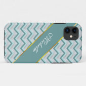 Blauwgroen en parels ZigZag Case-Mate iPhone Case (Achterkant (horizontaal))