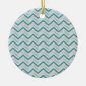Blauwgroen en parels ZigZag Keramisch Ornament (Voorkant)