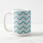 Blauwgroen en parels ZigZag Koffiemok (Links)