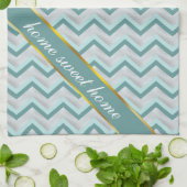 Blauwgroen en parels ZigZag Theedoek (Gevouwen)