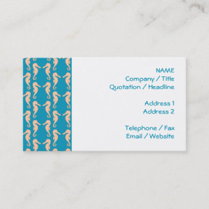 Blauwgroen en Peach Color Seahorse Pattern. Visitekaartje