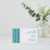 Blauwgroen en Peach Color Seahorse Pattern. Visitekaartje (Staand voorkant)