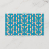 Blauwgroen en Peach Color Seahorse Pattern. Visitekaartje (Achterkant)