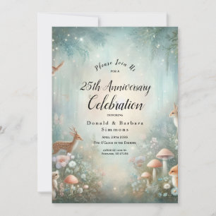 Blauwgroen en Peach Enchanted Forest Jubileum Part Kaart